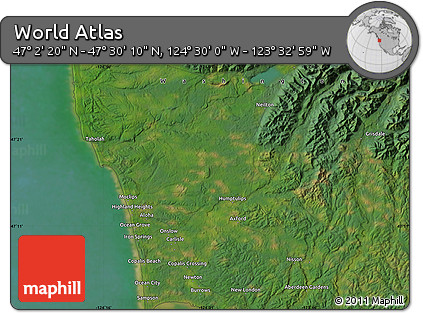 Satellite Map of the Area around 47° 16' 15" N, 124° 1' 30" W