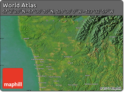 Satellite Map of the Area around 47° 16' 15" N, 124° 1' 30" W