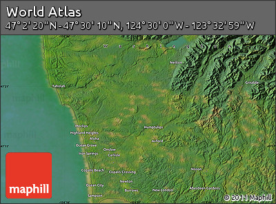 Satellite Map of the Area around 47° 16' 15" N, 124° 1' 30" W