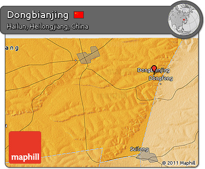 Political 3D Map of Dongbianjing