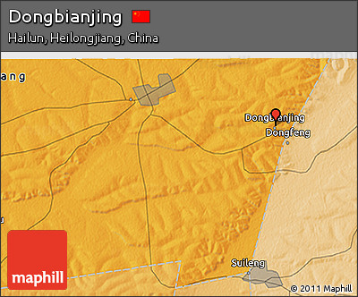 Political 3D Map of Dongbianjing
