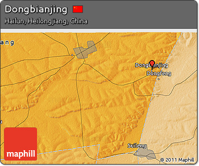 Political 3D Map of Dongbianjing