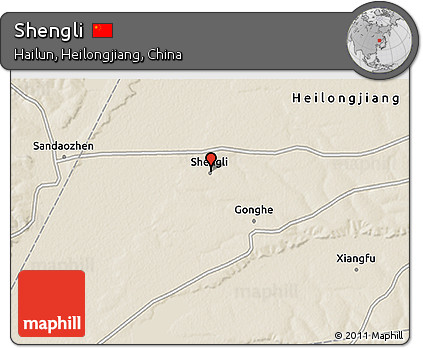 Shaded Relief 3D Map of Shengli