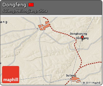 Shaded Relief 3D Map of Dongfeng