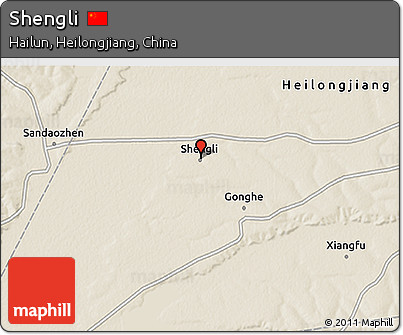 Shaded Relief 3D Map of Shengli