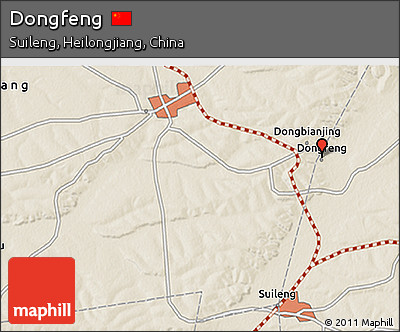 Shaded Relief 3D Map of Dongfeng