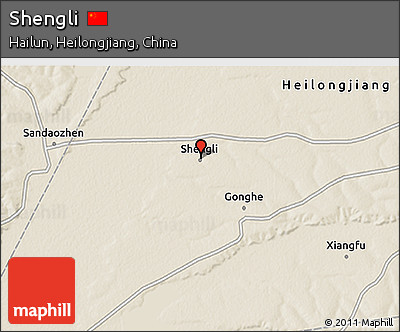 Shaded Relief 3D Map of Shengli