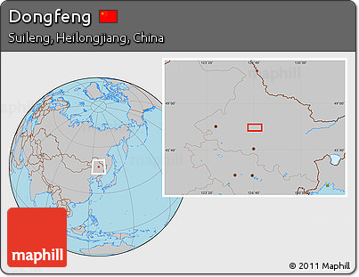 Gray Location Map of Dongfeng