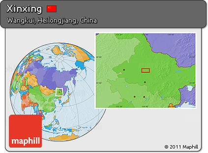 Political Location Map of Xinxing