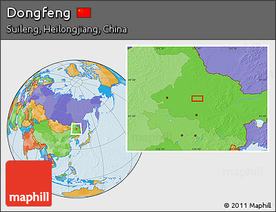 Political Location Map of Dongfeng