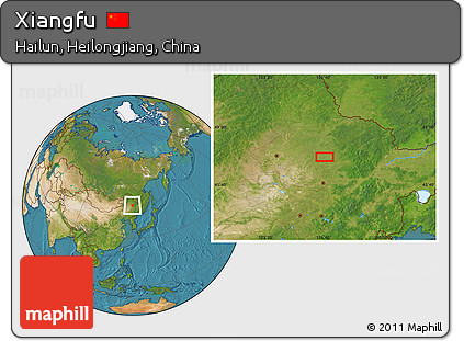 Satellite Location Map of Xiangfu