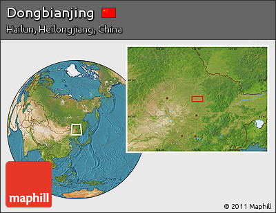 Satellite Location Map of Dongbianjing