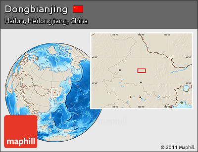 Shaded Relief Location Map of Dongbianjing