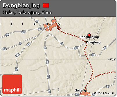 Shaded Relief Map of Dongbianjing