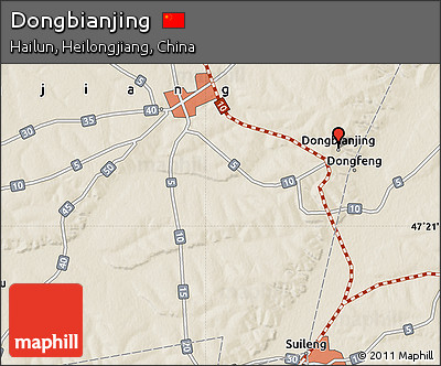 Shaded Relief Map of Dongbianjing