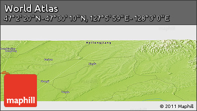 Physical Panoramic Map of the Area around 47° 16' 15" N, 127° 34' 30" E