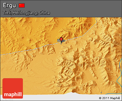 Political 3D Map of Ergu
