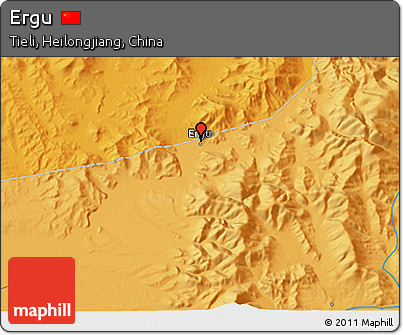 Political 3D Map of Ergu