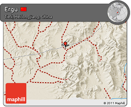 Shaded Relief 3D Map of Ergu