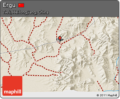 Shaded Relief 3D Map of Ergu