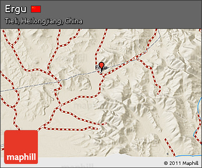 Shaded Relief 3D Map of Ergu