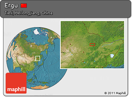 Satellite Location Map of Ergu