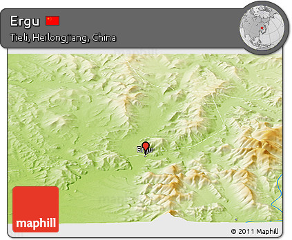 Physical Panoramic Map of Ergu
