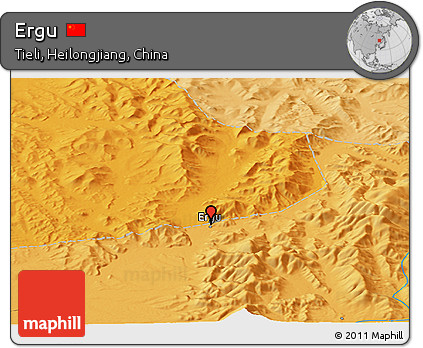 Political Panoramic Map of Ergu