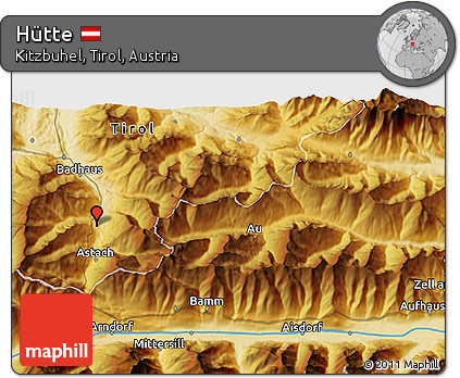 Physical 3D Map of Hütte
