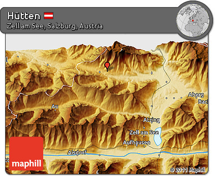 Physical 3D Map of Hütten