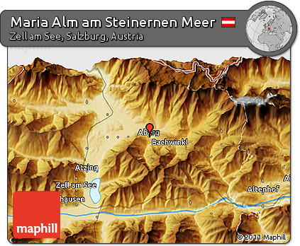 Physical 3D Map of Maria Alm Am Steinernen Meer