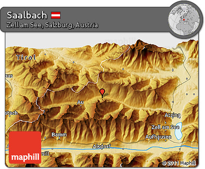 Physical 3D Map of Saalbach