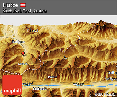 Physical 3D Map of Hütte