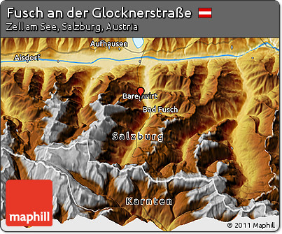 Physical 3D Map of Fusch An Der Glocknerstraße