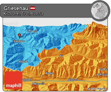 Political 3D Map of Griesenau