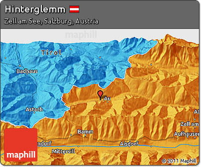 Political 3D Map of Hinterglemm