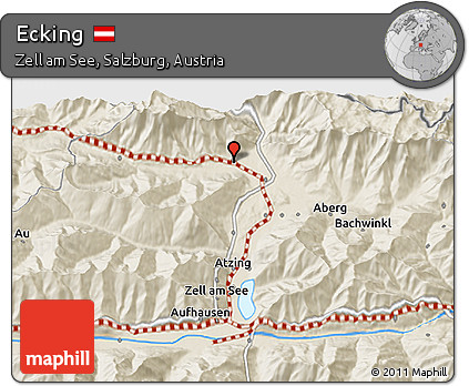 Shaded Relief 3D Map of Ecking