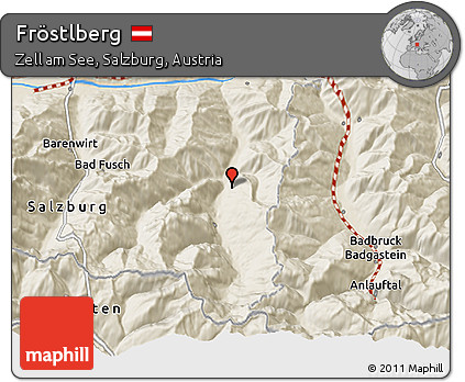 Shaded Relief 3D Map of Fröstlberg