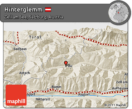 Shaded Relief 3D Map of Hinterglemm