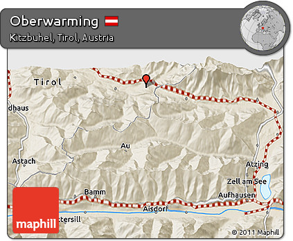 Shaded Relief 3D Map of Oberwarming