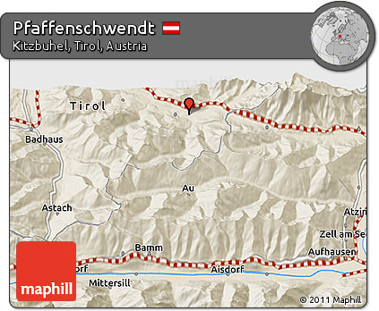 Shaded Relief 3D Map of Pfaffenschwendt