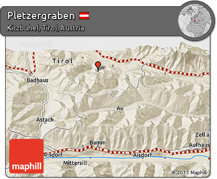 Shaded Relief 3D Map of Pletzergraben
