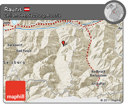 Shaded Relief 3D Map of Rauris