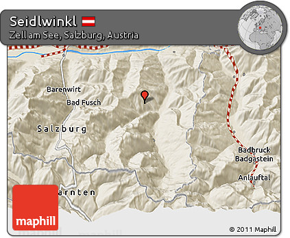 Shaded Relief 3D Map of Seidlwinkl