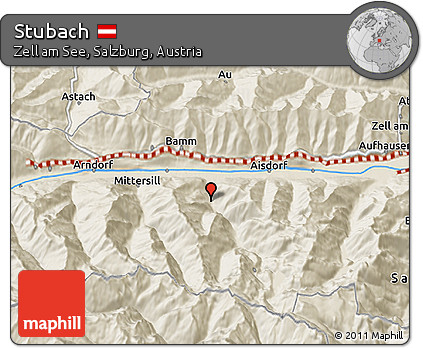 Shaded Relief 3D Map of Stubach
