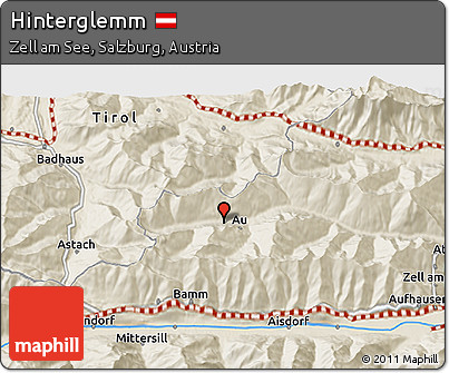 Shaded Relief 3D Map of Hinterglemm