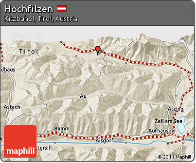 Shaded Relief 3D Map of Hochfilzen