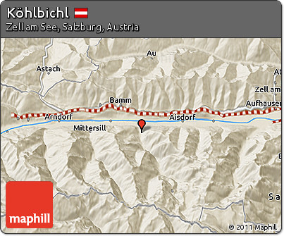 Shaded Relief 3D Map of Köhlbichl