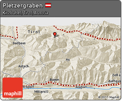 Shaded Relief 3D Map of Pletzergraben