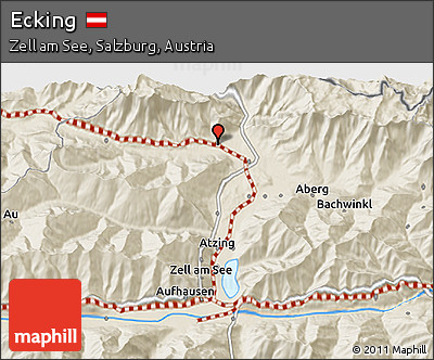 Shaded Relief 3D Map of Ecking